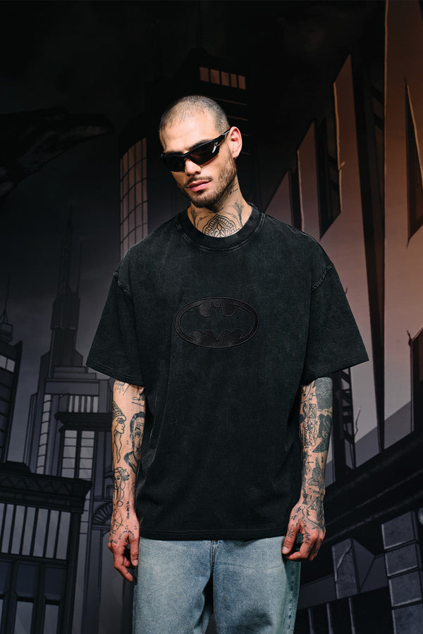 Bat Emblem Faded Oversized T-shirt