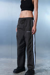 Grey Tape Wide Leg Joggers