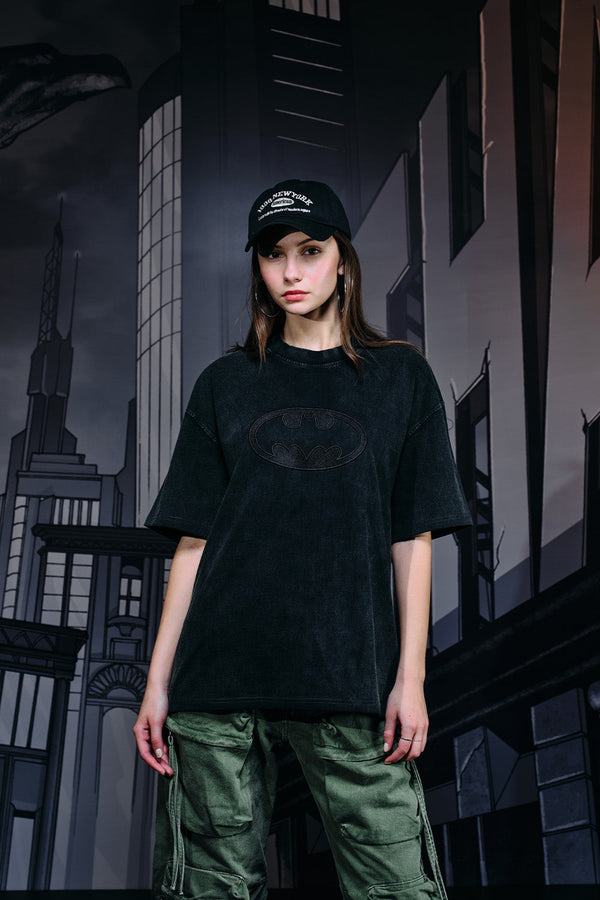 Bat Emblem Faded Oversized T-shirt