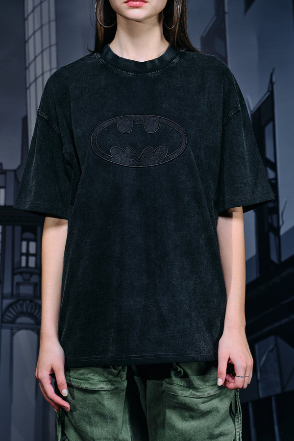 Bat Emblem Faded Oversized T-shirt