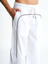 White Sporty Deconstructed Loose Pants