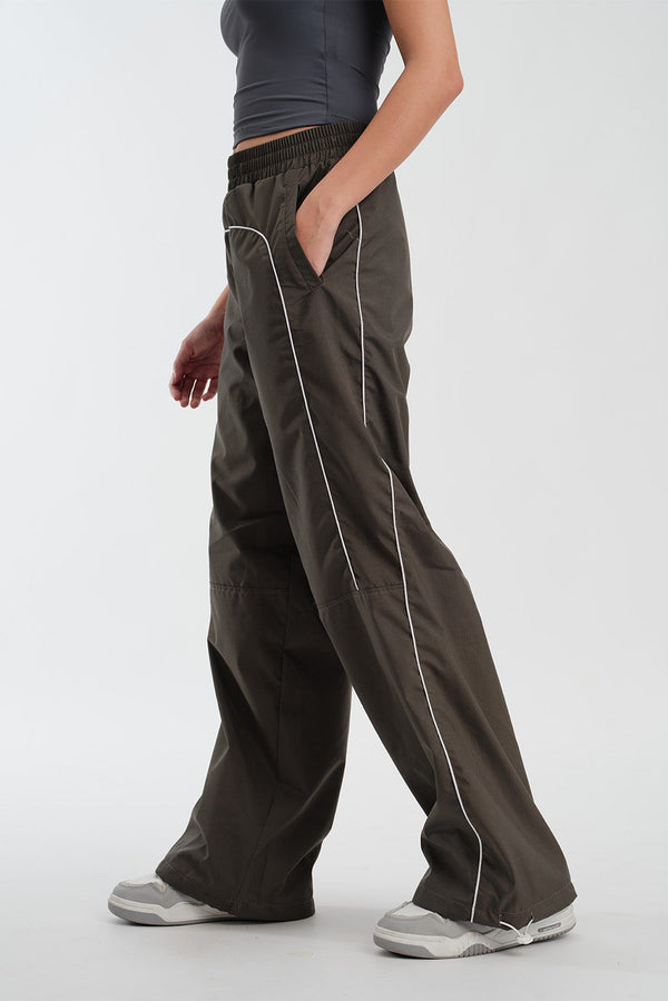 Grey Sporty Deconstructed Loose Pants