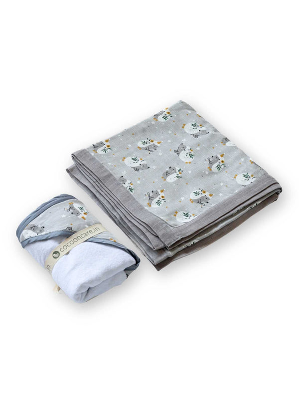 bamboo blanket & hooded towel set
