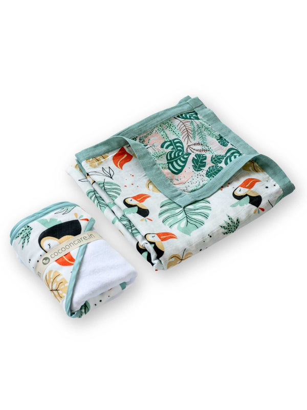 bamboo blanket & hooded towel set