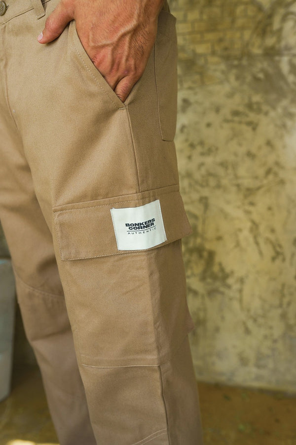 Beige Cargo With Utility Pockets