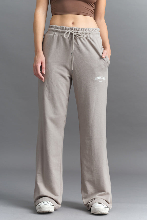 Sand Beige Wide-Leg Sweatpants