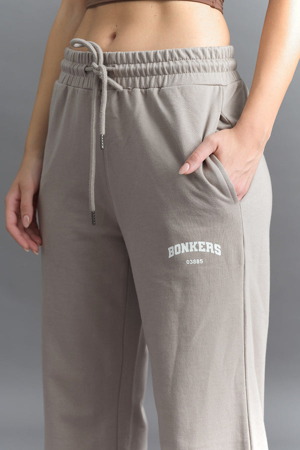 Sand Beige Wide-Leg Sweatpants