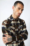 Dark Brown Plaid Regular Fit Shirt