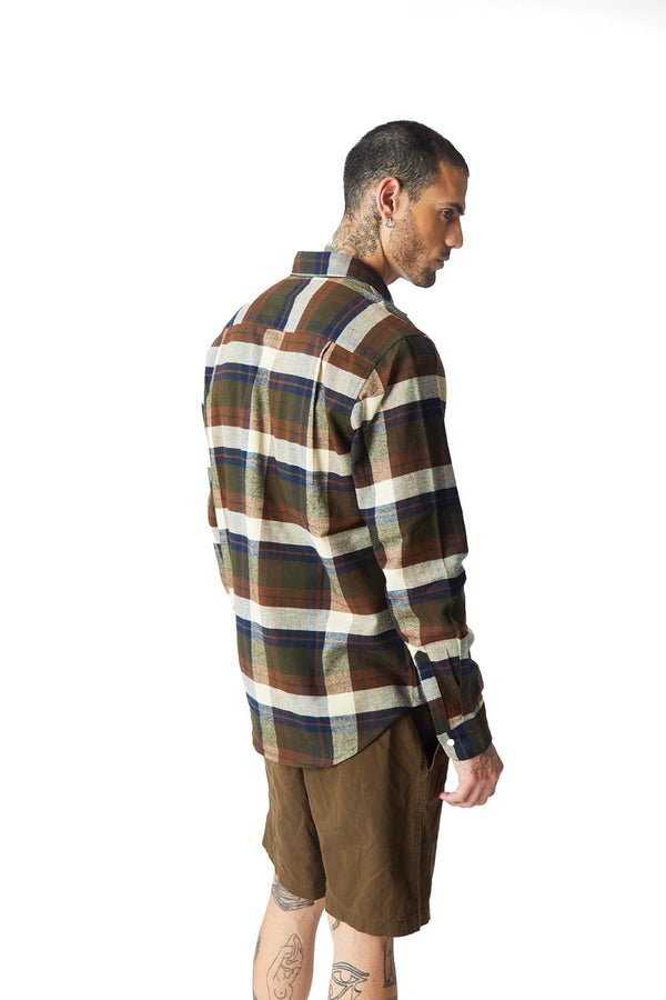 Dark Brown Plaid Regular Fit Shirt