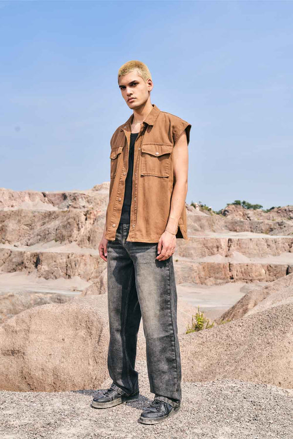 Faded Grey Baggy Fit Jeans