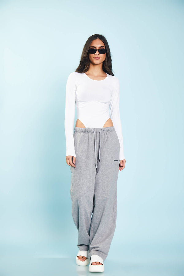 Grey Melange Loose Fit Joggers