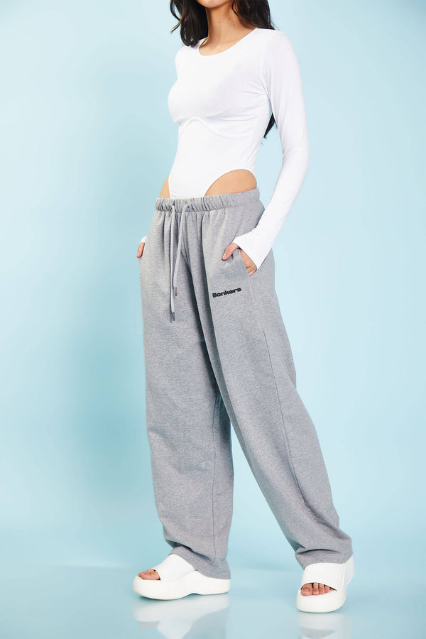 Grey Melange Loose Fit Joggers