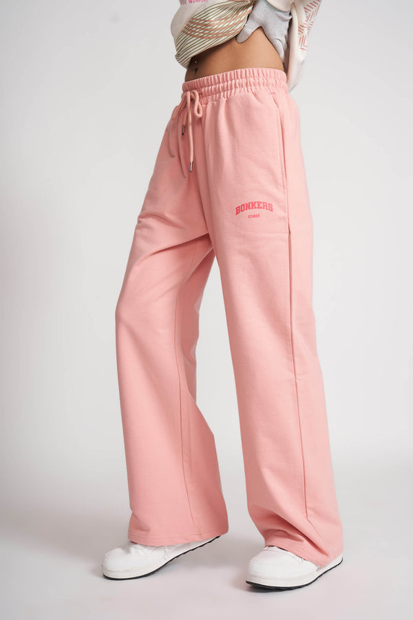 Peach Pink Wide-leg Sweatpants