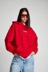 Red Signature Oversized Heavyweight Hoodie (Fleece)