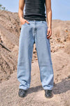 Regular Blue Wide Leg Straight Jeans