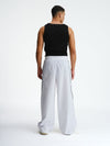 White Sporty Deconstructed Loose Pants