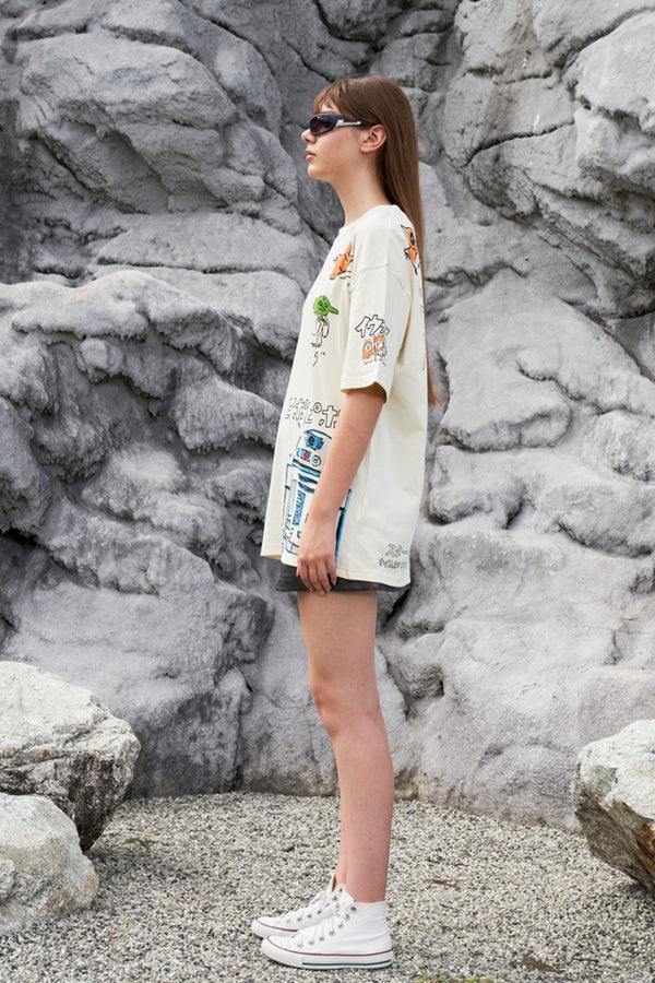 Star Wars Sketch Oversized T-shirt