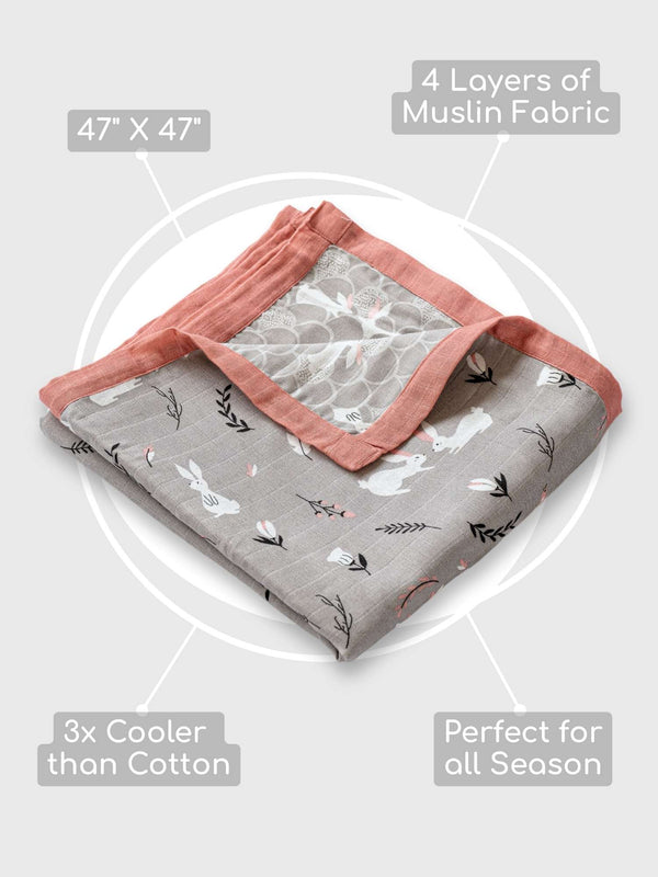 Bamboo Muslin Double Sided Baby Blanket
