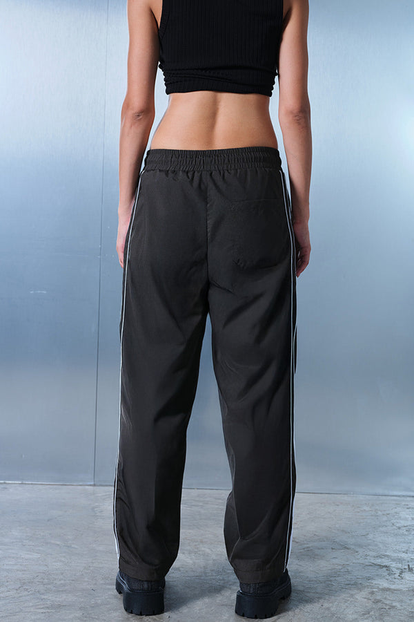 Grey Tape Wide Leg Joggers