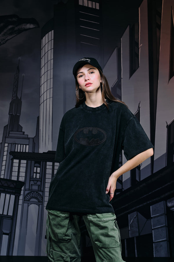 Bat Emblem Faded Oversized T-shirt