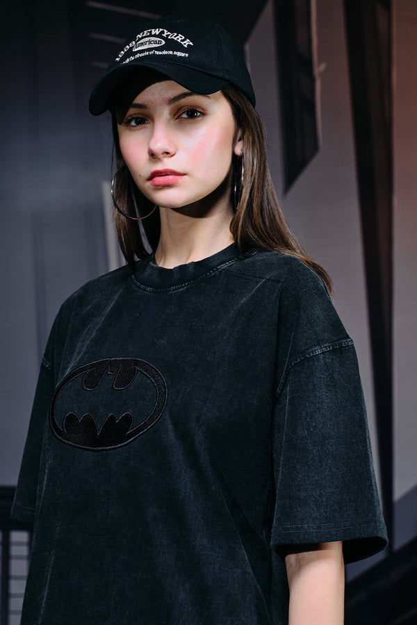 Bat Emblem Faded Oversized T-shirt