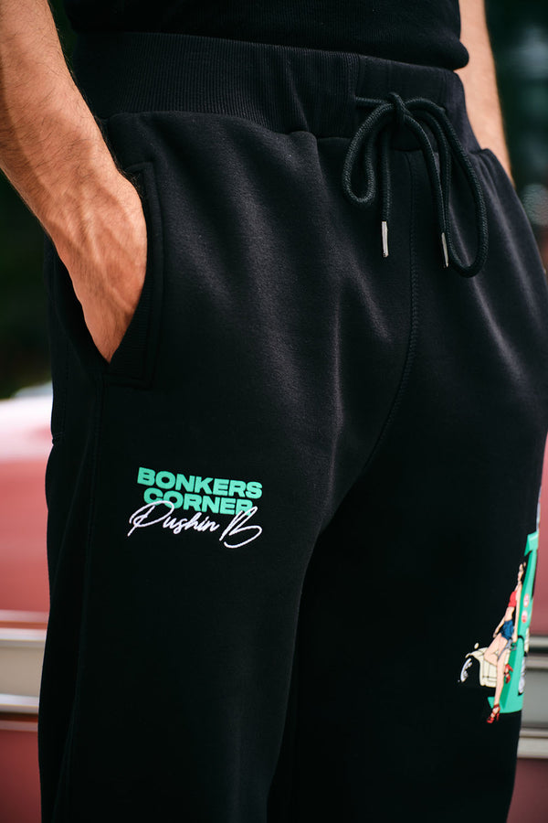 Dollar Bills Black Joggers