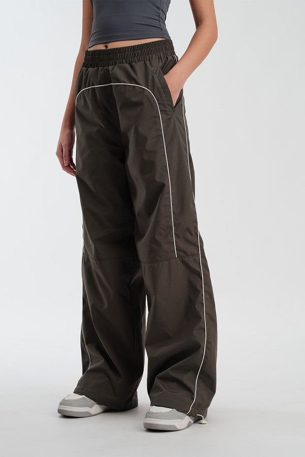 Grey Sporty Deconstructed Loose Pants