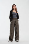 Grey Sporty Deconstructed Loose Pants