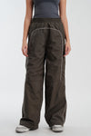 Grey Sporty Deconstructed Loose Pants