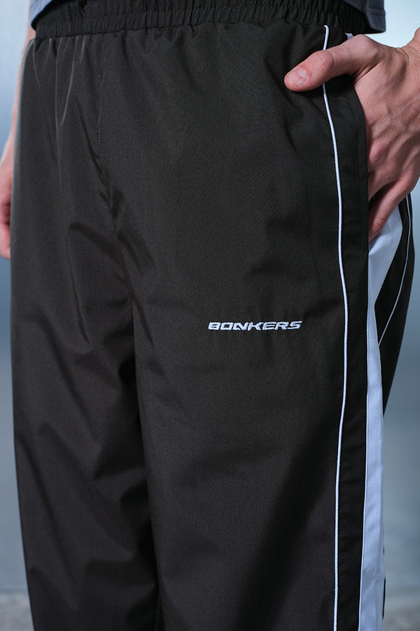 Grey Tape Wide Leg Joggers