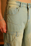 Light Wash Workwear Cargo Jeans