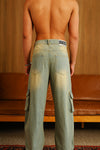 Light Wash Workwear Cargo Jeans