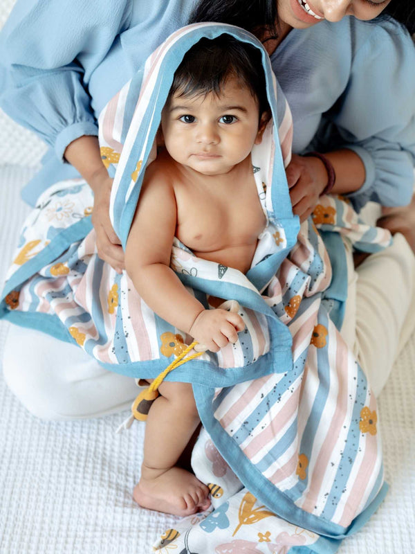 bamboo blanket & hooded towel set