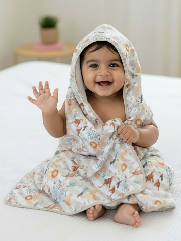 bamboo blanket & hooded towel set