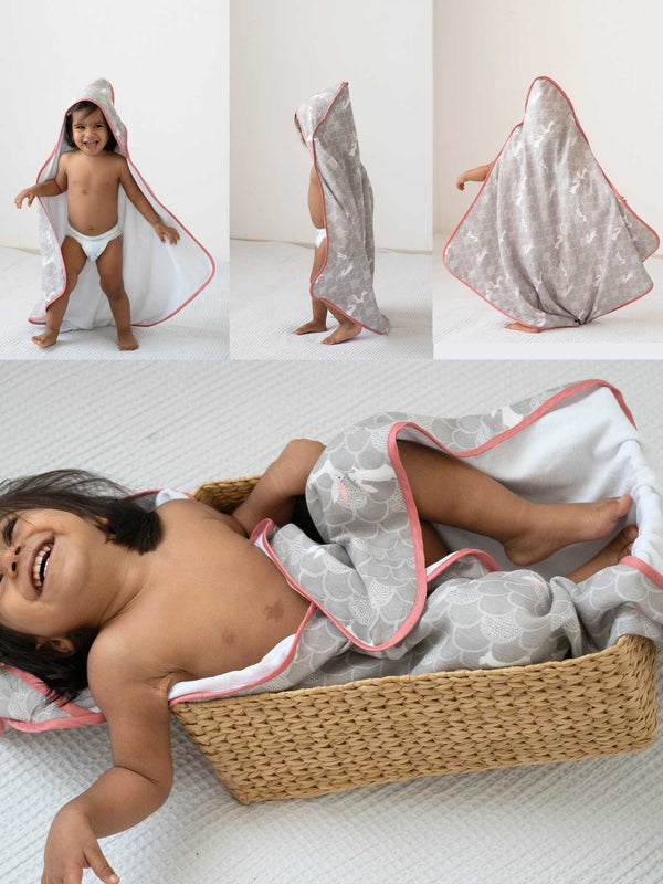 bamboo blanket & hooded towel set