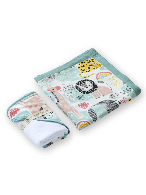 bamboo blanket & hooded towel set