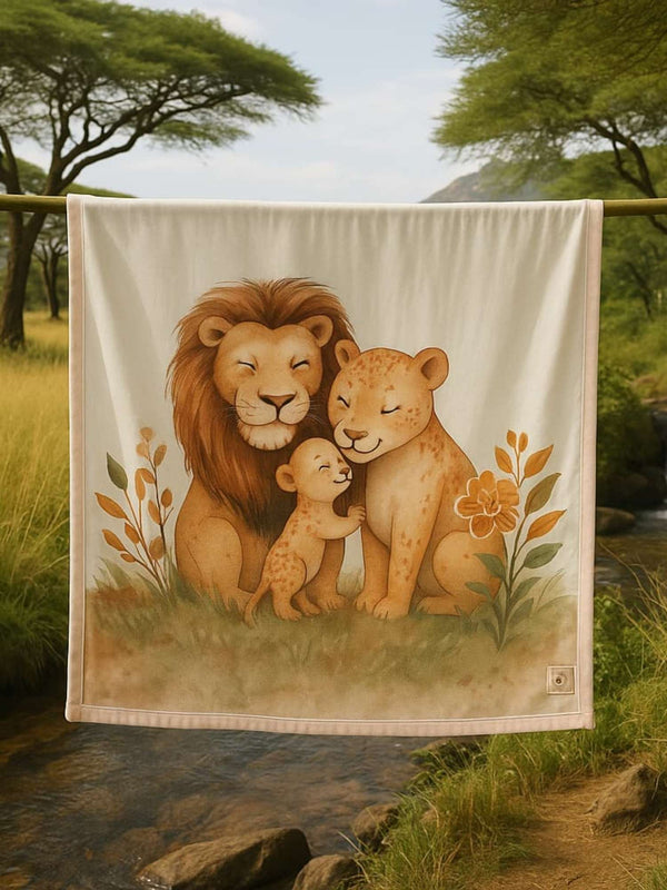 bamboo muslin baby blanket - placement print