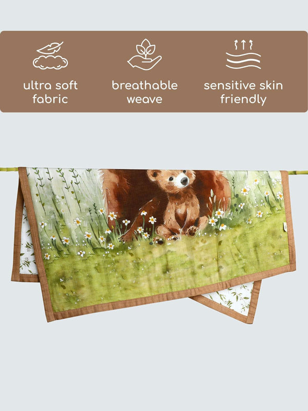 bamboo muslin baby blanket - placement print