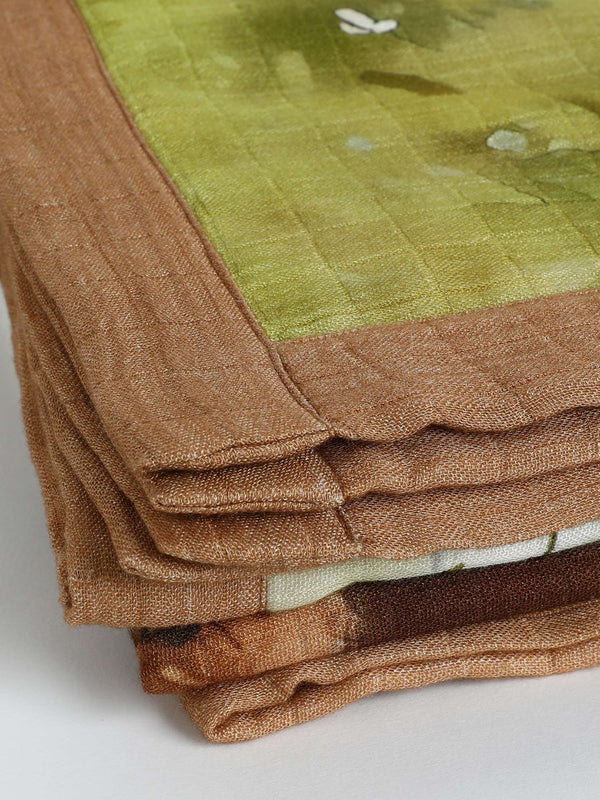 bamboo muslin baby blanket - placement print