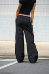 Black Sporty Deconstructed Loose Pants