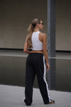 Black Sporty Straight Fit Pants