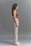 Sand Beige Wide-Leg Sweatpants