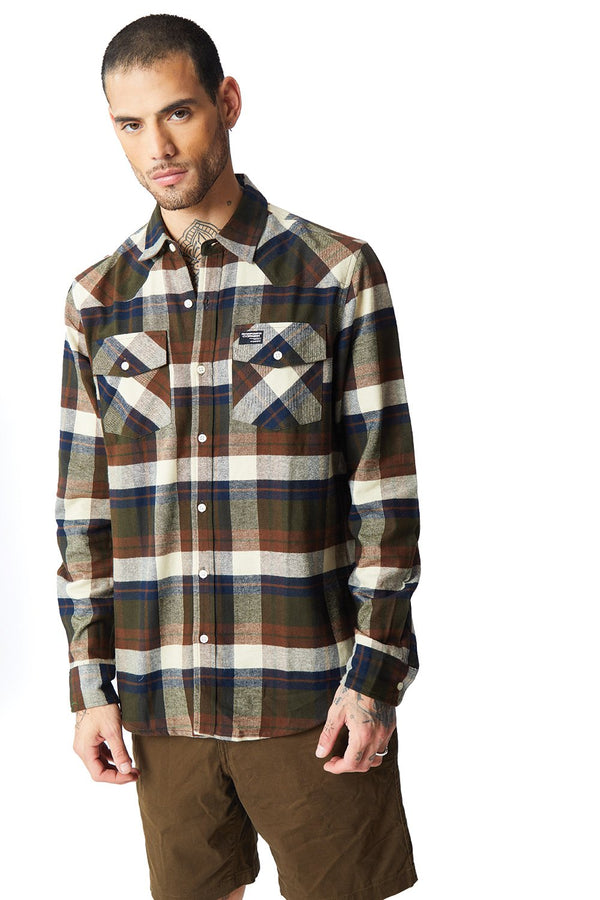 Dark Brown Plaid Regular Fit Shirt