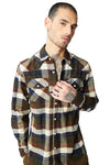 Dark Brown Plaid Regular Fit Shirt