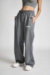 Dark Grey Melange Wide-Leg
