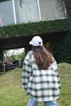 Green Plaid Flannel Oversized Shirt