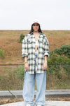 Green Plaid Flannel Oversized Shirt