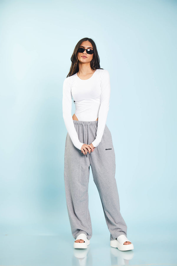 Grey Melange Loose Fit Joggers