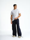 Navy Blue Sporty Deconstructed Loose Pants