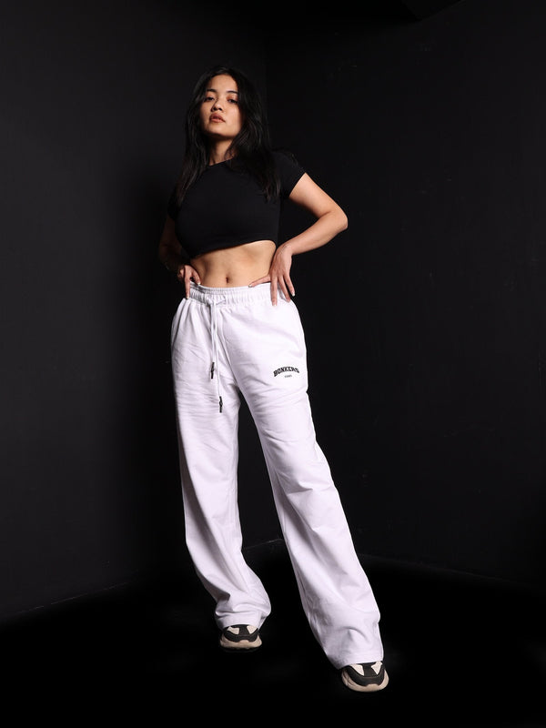 White Wide-Leg Sweatpants